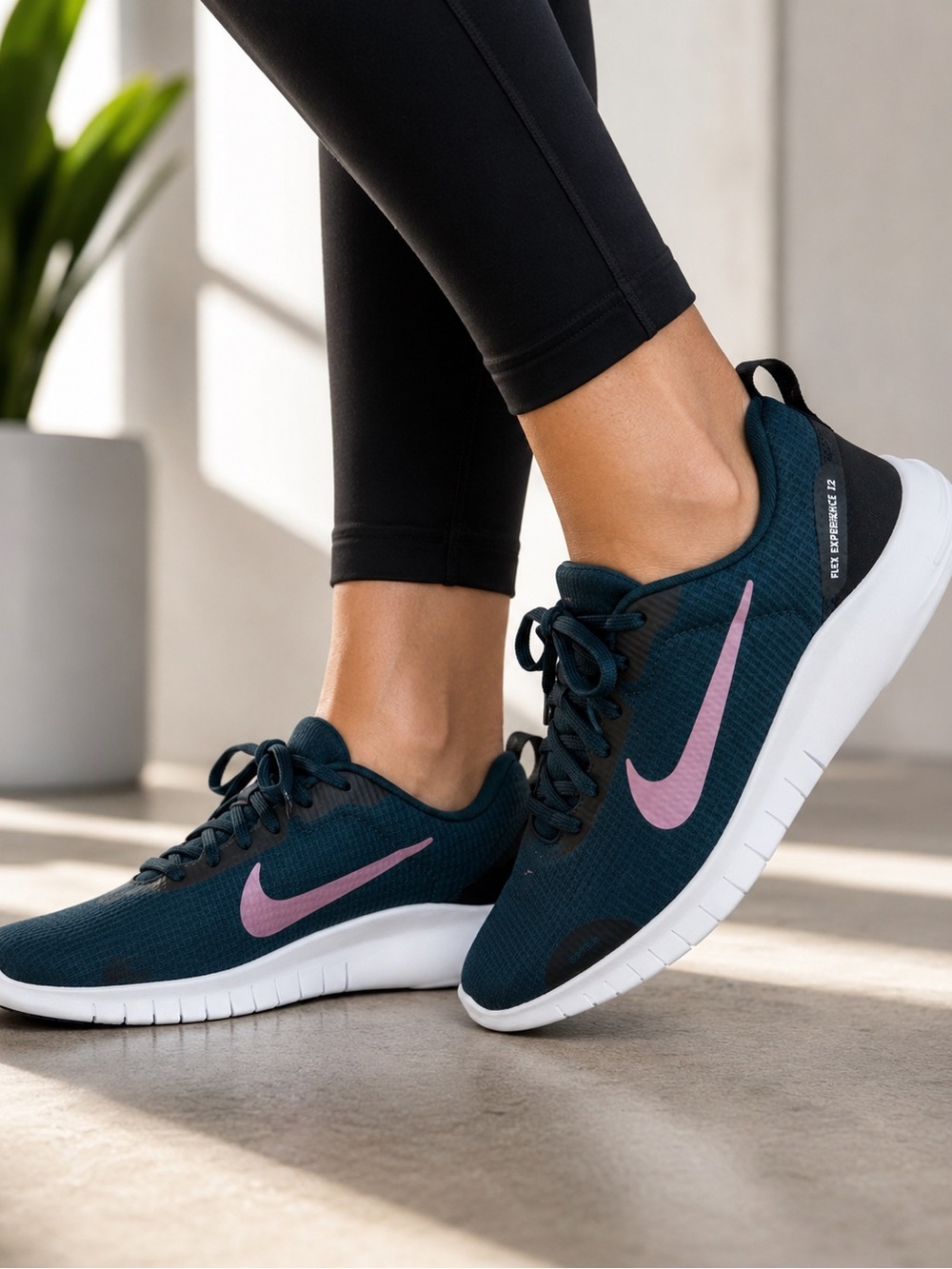 Nike Women’s Teal Athletic Sneakers with Pink Swoosh